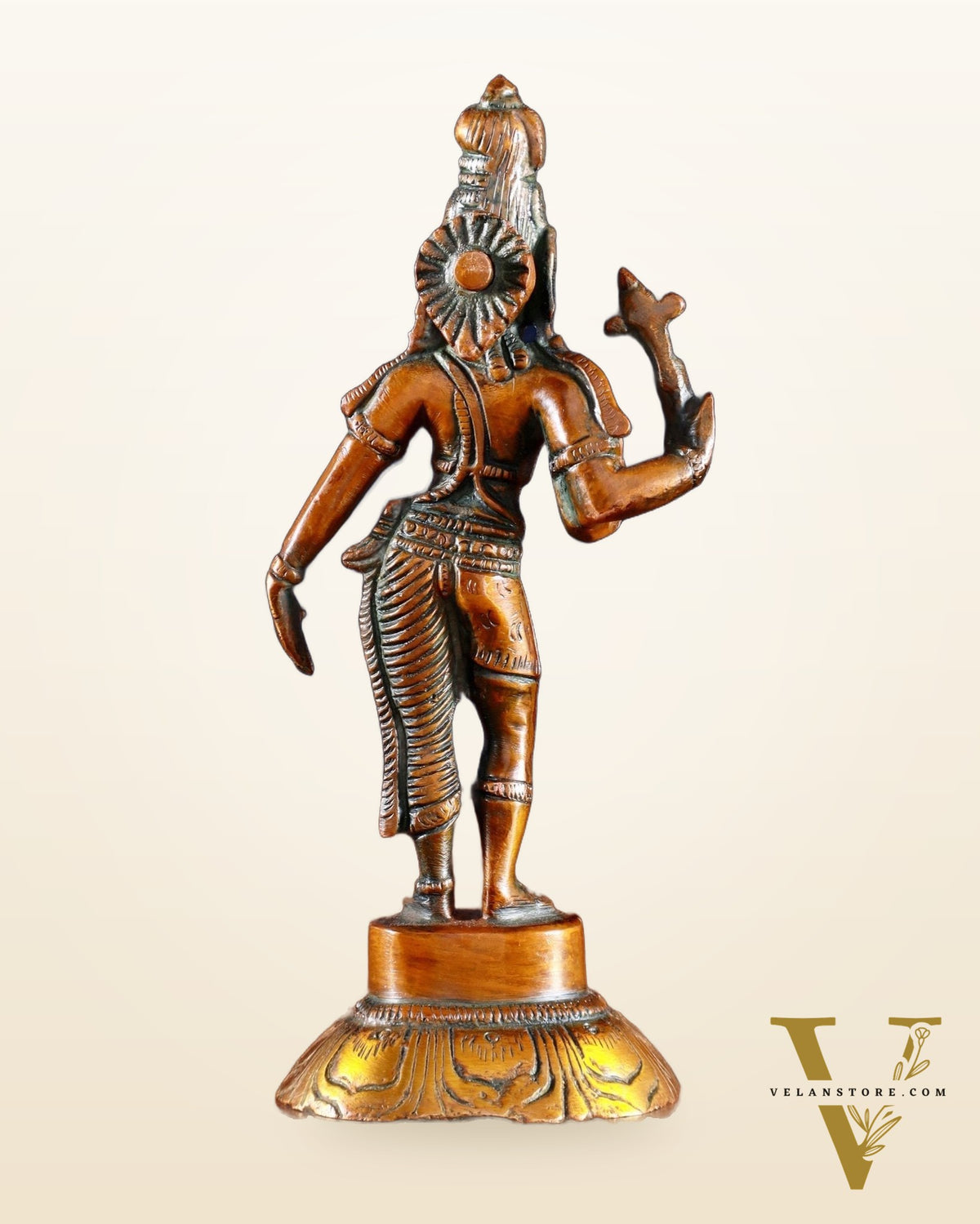 Brass Ardhanarishwara Idol – 6” | Nepalese orange tone