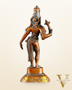 Brass Ardhanarishwara Idol – 6” | Nepalese orange tone
