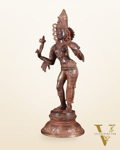 Brass Ardhanarishwara Sculpture – 16.5 inch sand patina finish
