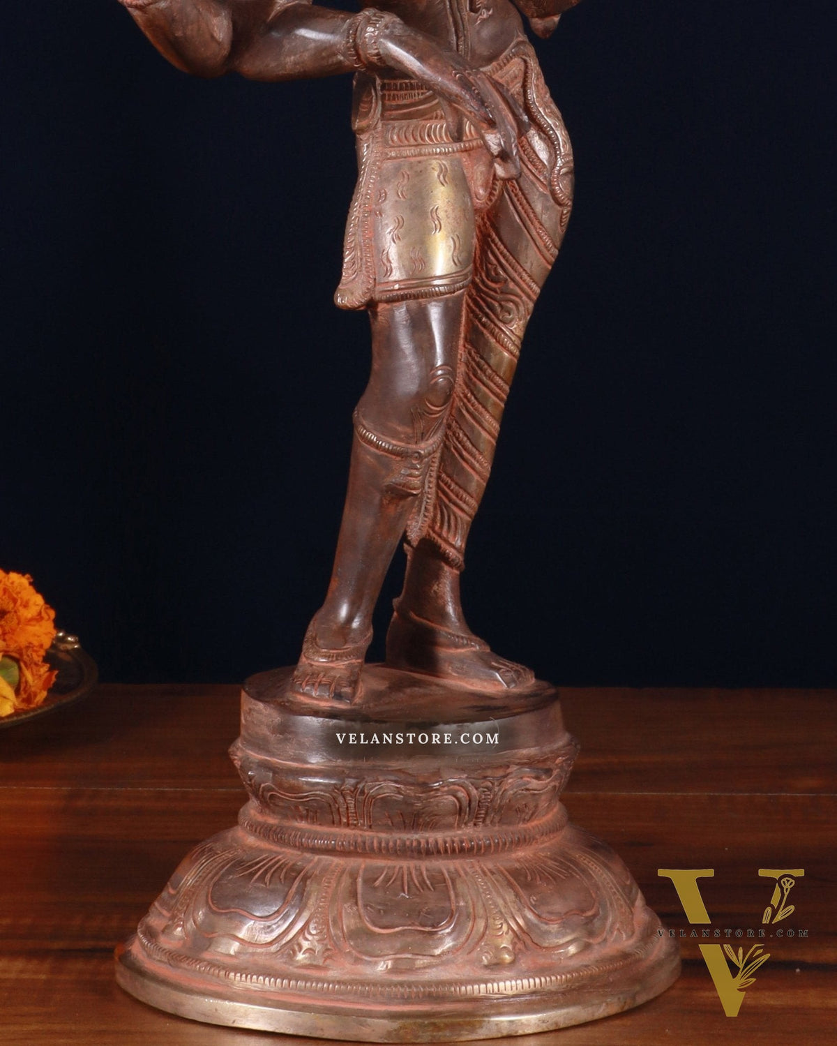 Brass Ardhanarishwara Sculpture – 16.5 inch sand patina finish