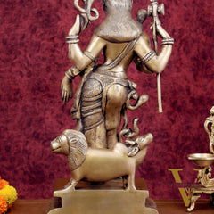 Brass Ardhanarishwara Statue - 19 Inch antique tone