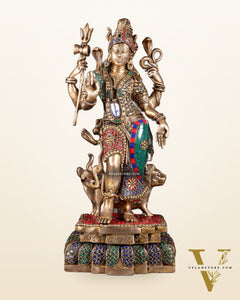Brass Ardhanarishwara Statue - 19 Inch stonework