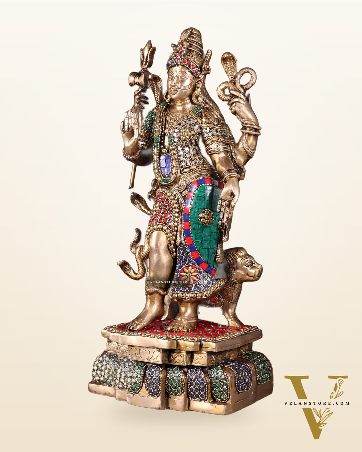 Brass Ardhanarishwara Statue - 19 Inch stonework