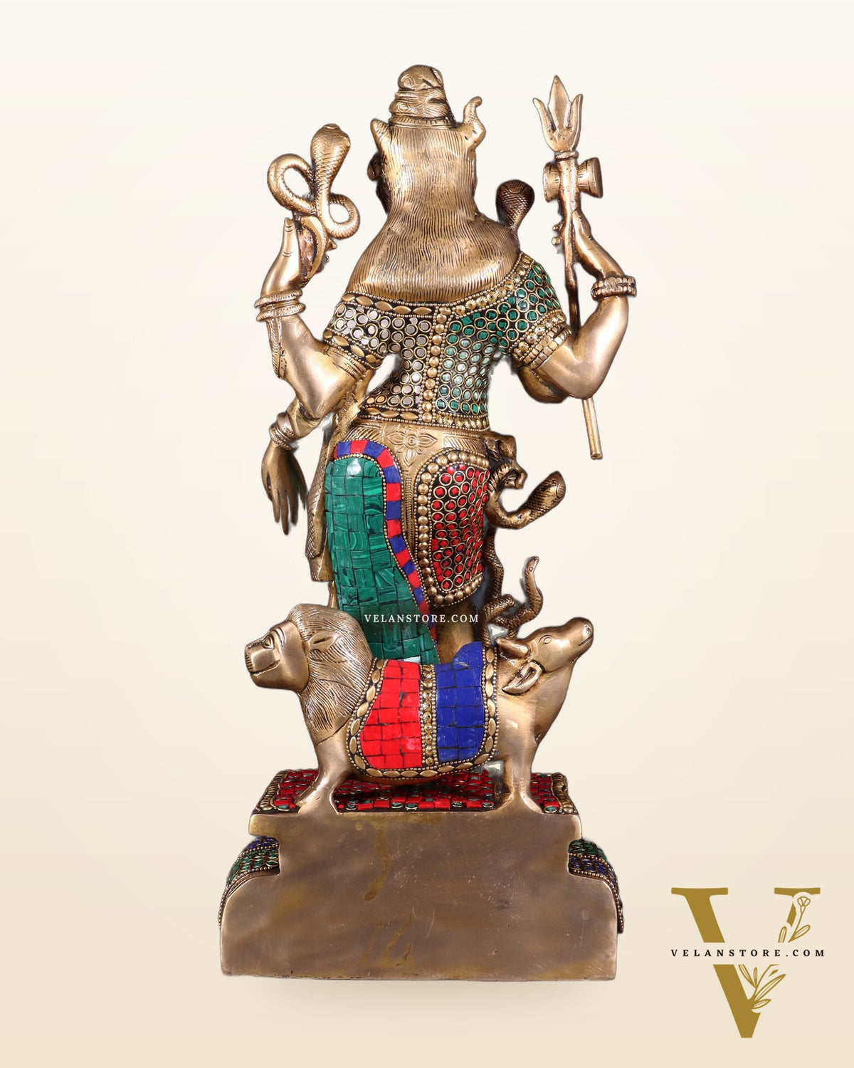 Brass Ardhanarishwara Statue - 19 Inch stonework