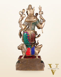 Brass Ardhanarishwara Statue - 19 Inch stonework