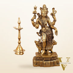 Brass Ardhanarishwara Statue - 19 Inch