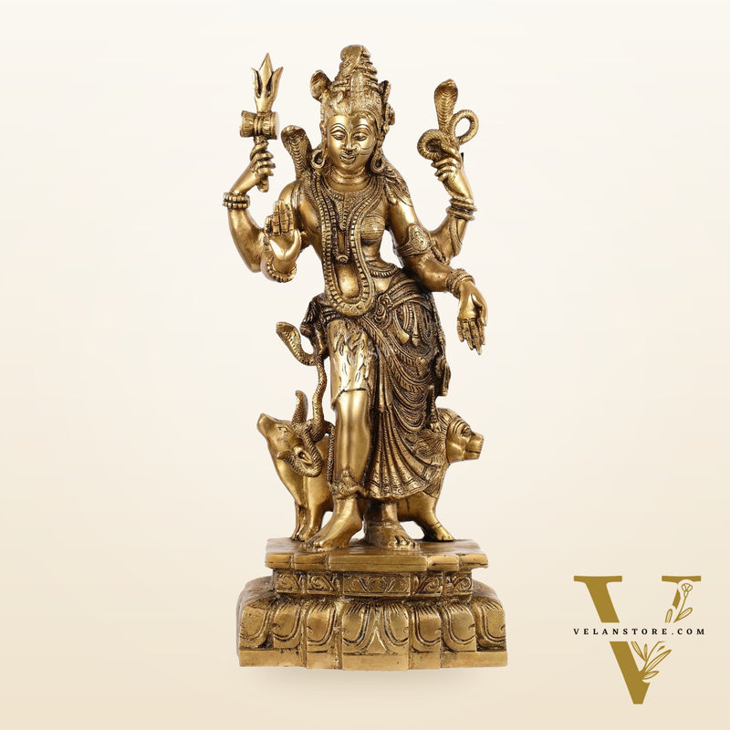 Brass Ardhanarishwara Statue - 19 Inch