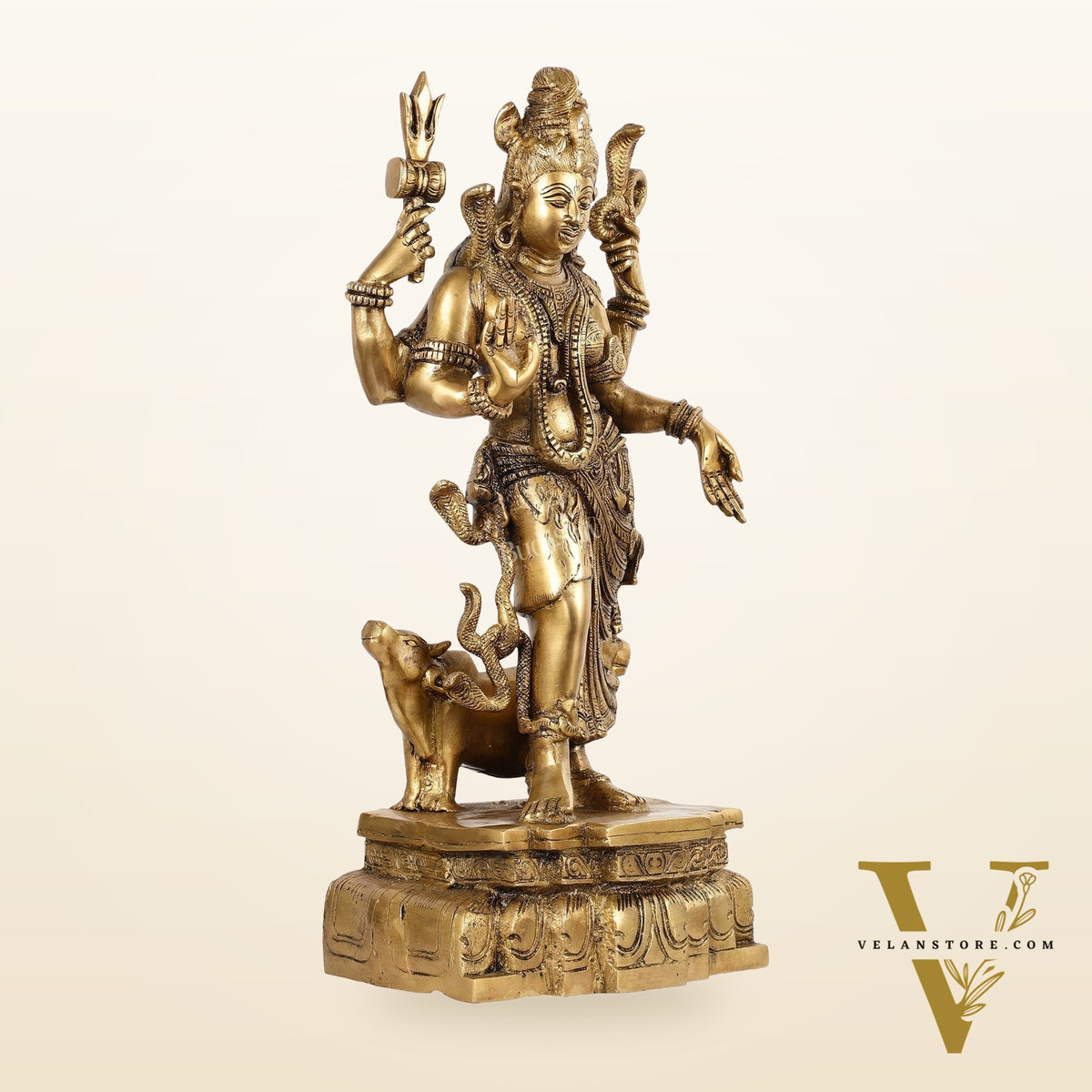 Brass Ardhanarishwara Statue - 19 Inch