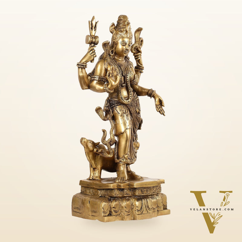 Brass Ardhanarishwara Statue - 19 Inch