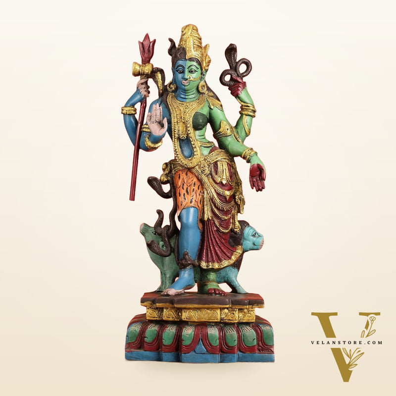 Brass Ardhanarishwara Statue - 19 Inch