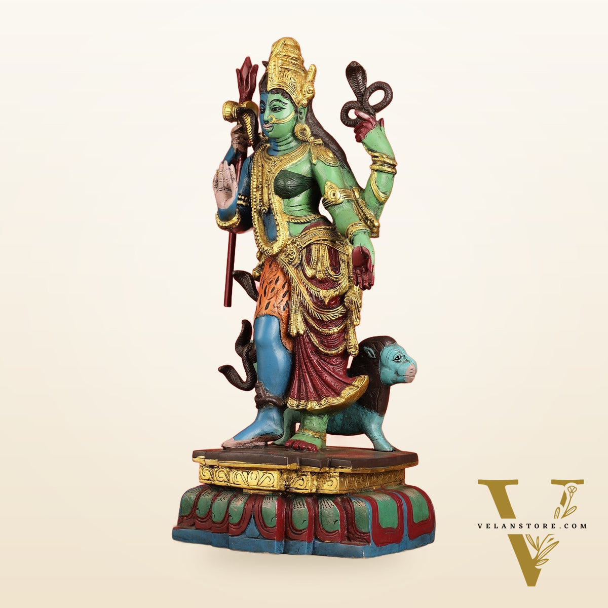 Brass Ardhanarishwara Statue - 19 Inch