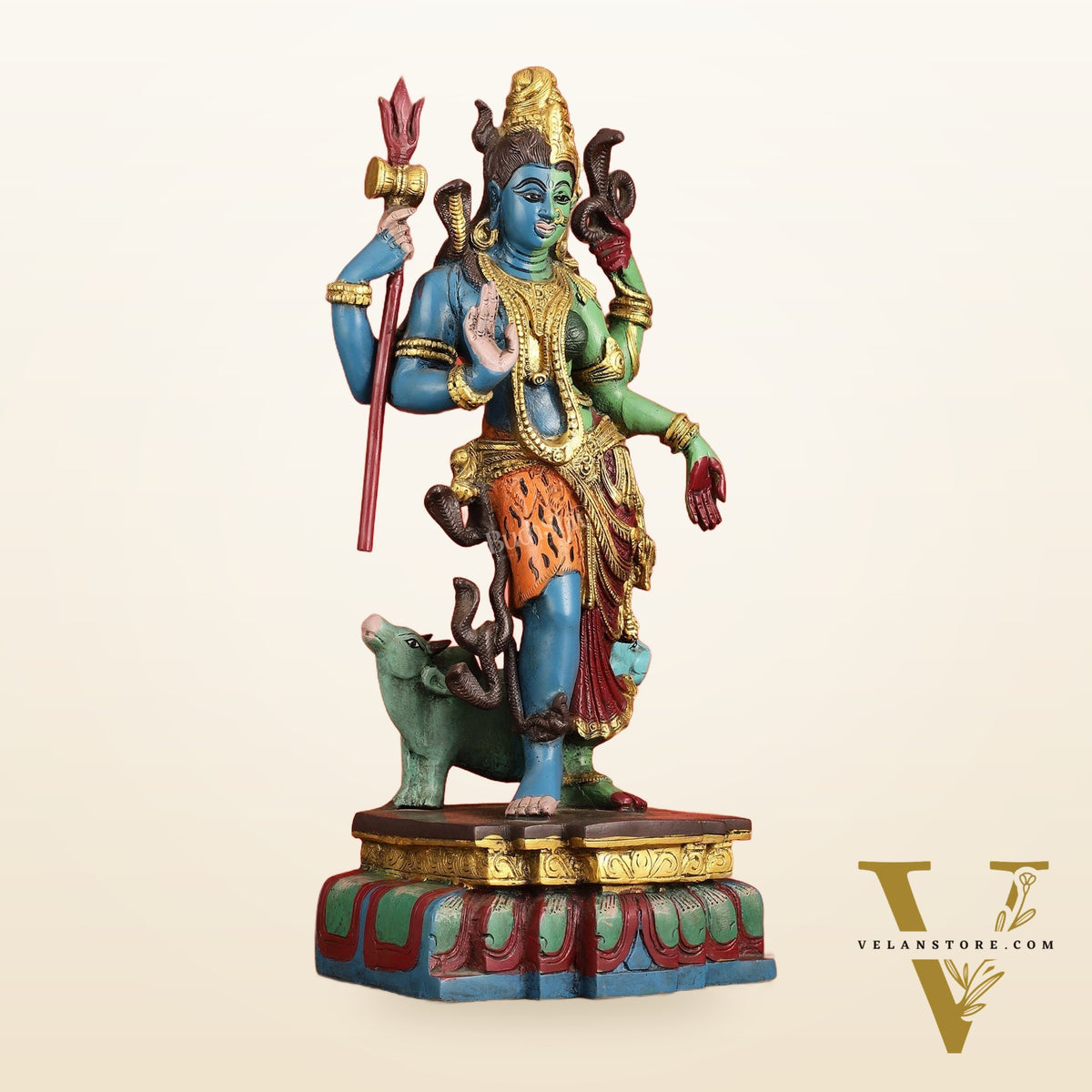 Brass Ardhanarishwara Statue - 19 Inch