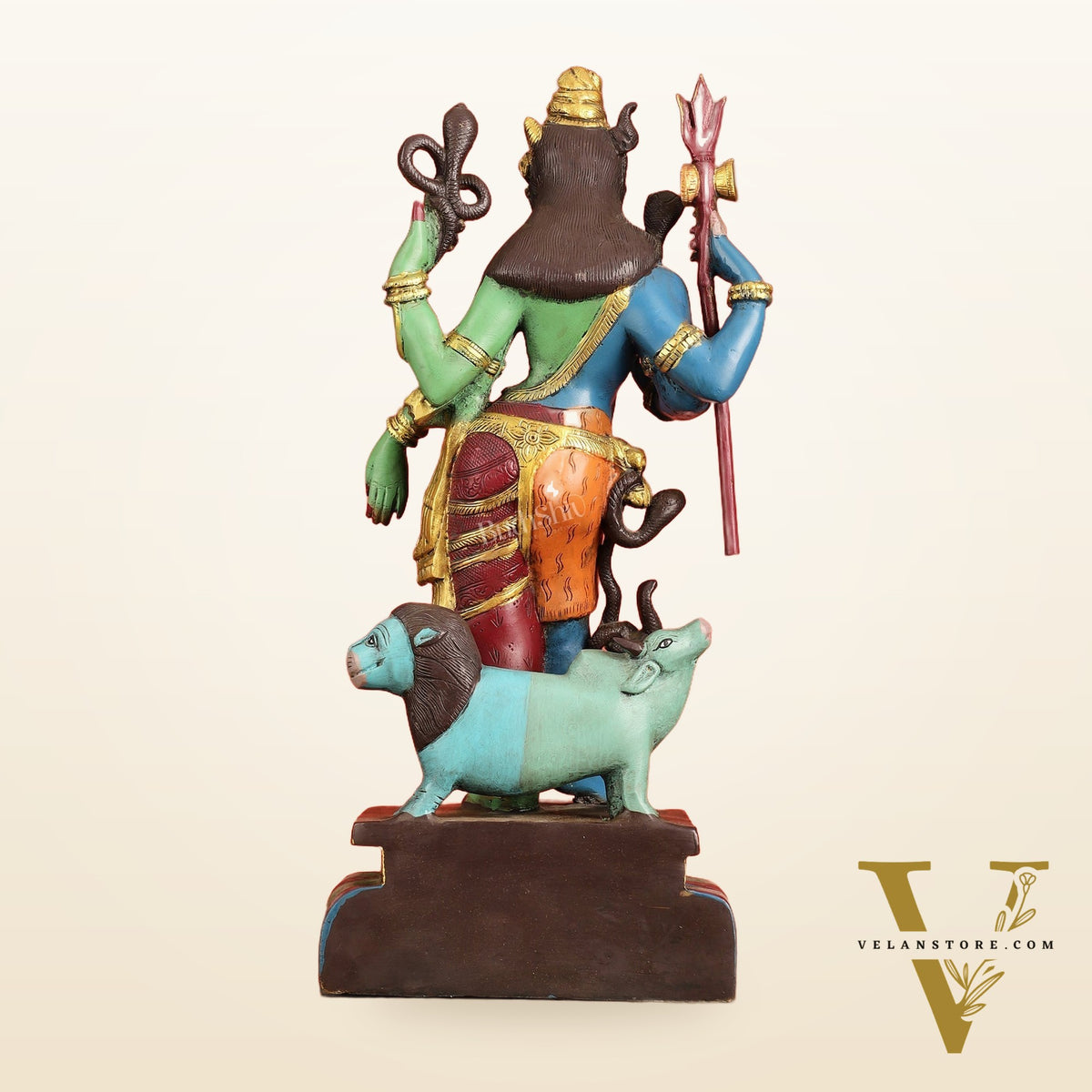 Brass Ardhanarishwara Statue - 19 Inch