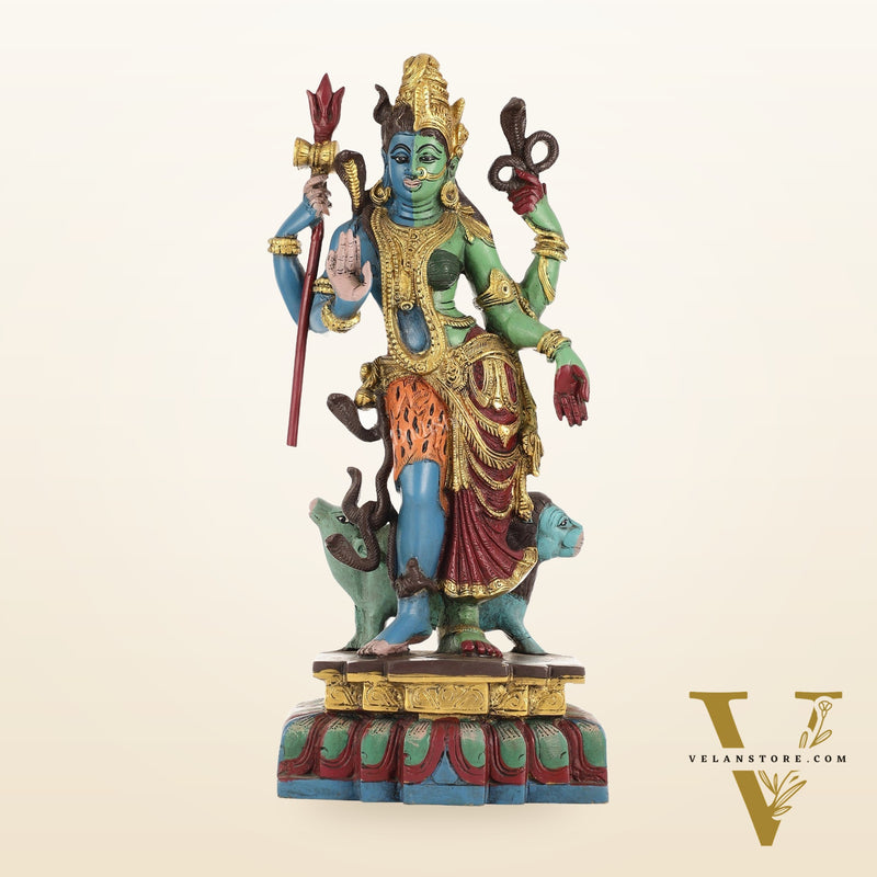 Brass Ardhanarishwara Statue - 19 Inch