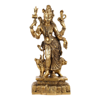 Brass Ardhanarishwara Statue - 19 Inch