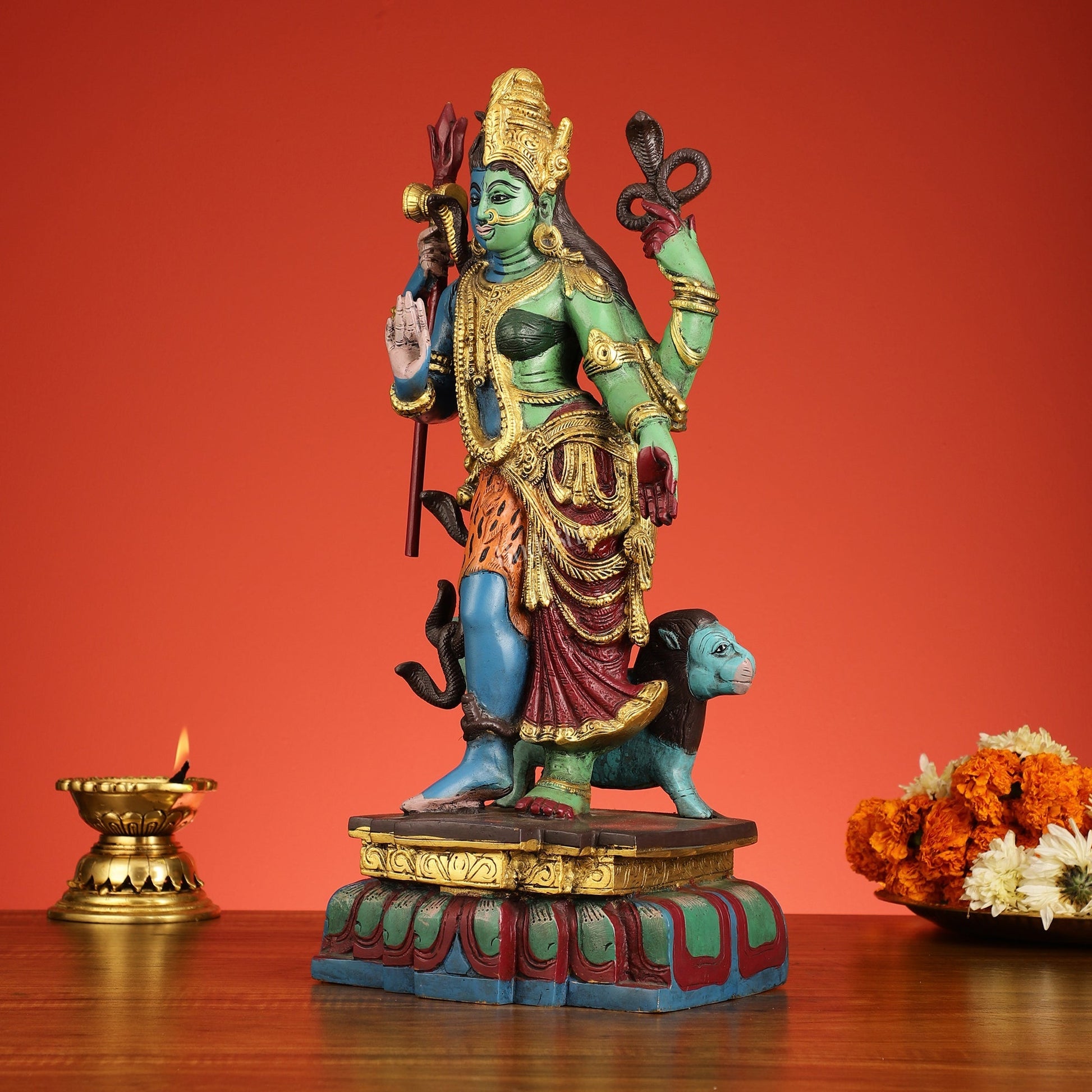 Brass Ardhanarishwara Statue - 19 Inch