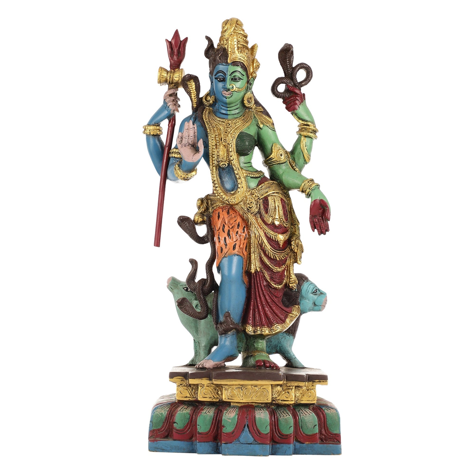 Brass Ardhanarishwara Statue - 19 Inch