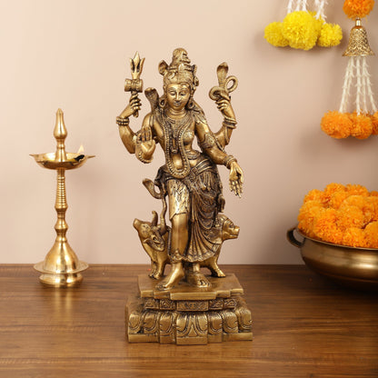 Brass Ardhanarishwara Statue - 19 Inch