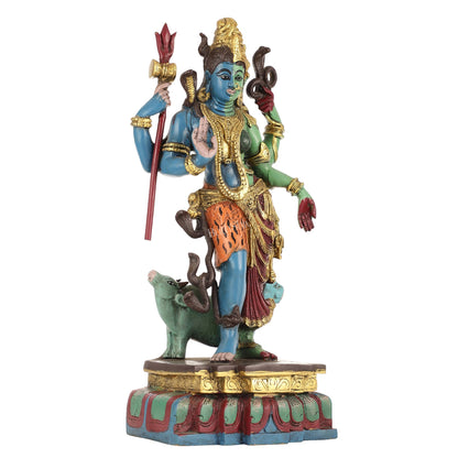 Brass Ardhanarishwara Statue - 19 Inch