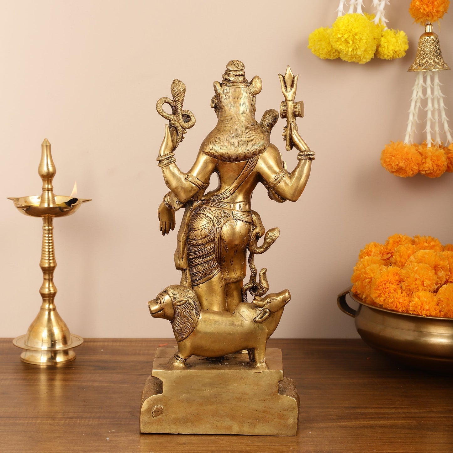 Brass Ardhanarishwara Statue - 19 Inch
