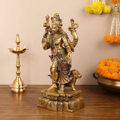 Brass Ardhanarishwara Statue - 19 Inch