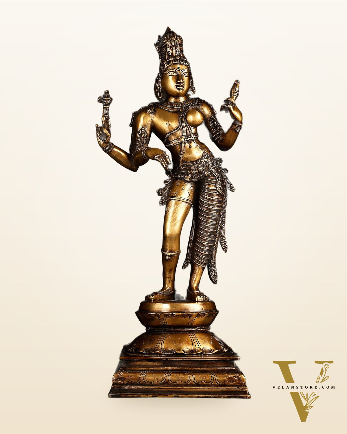 Brass Ardhanarishwara statue 23"
