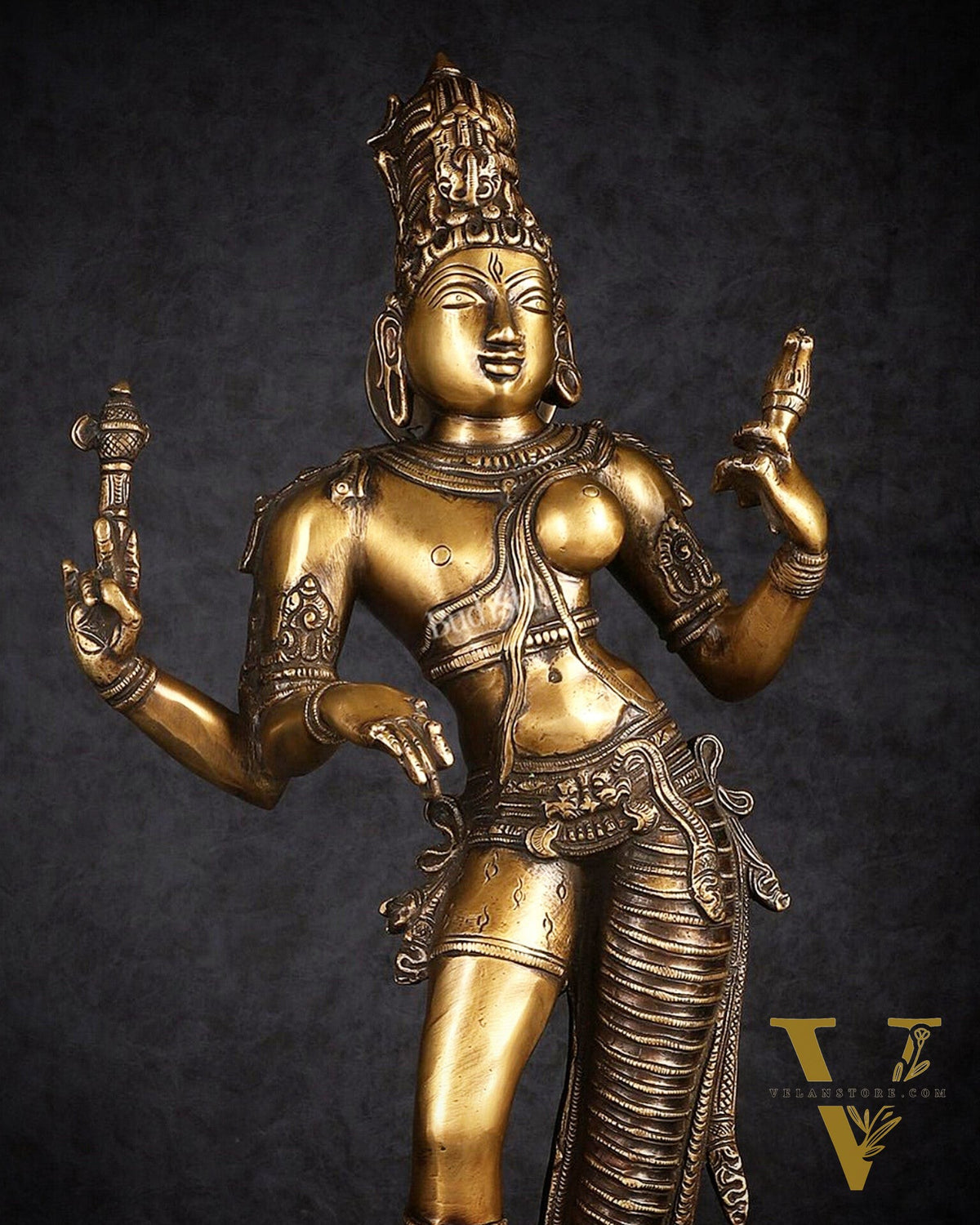 Brass Ardhanarishwara statue 23"