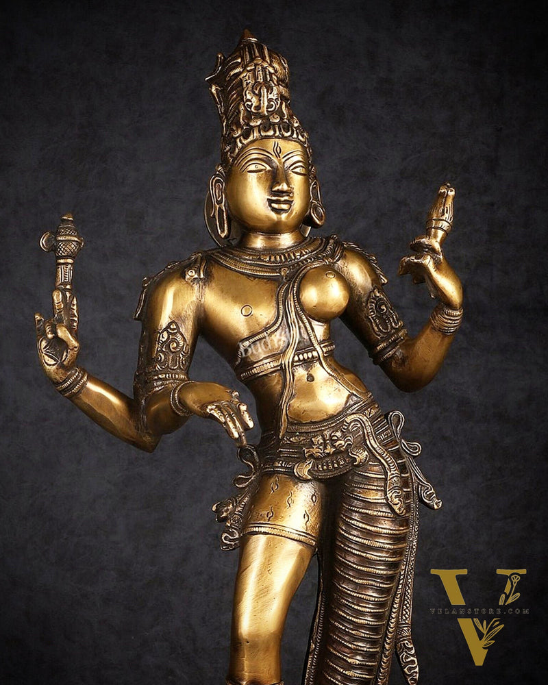 Brass Ardhanarishwara statue 23"
