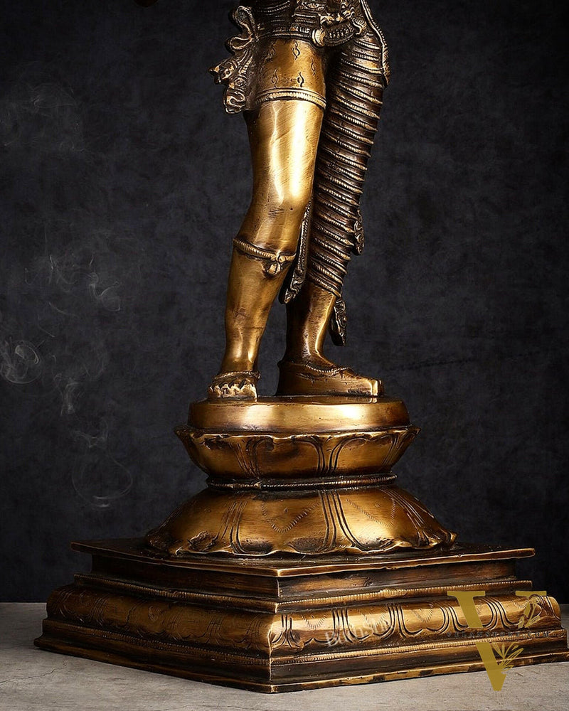 Brass Ardhanarishwara statue 23"