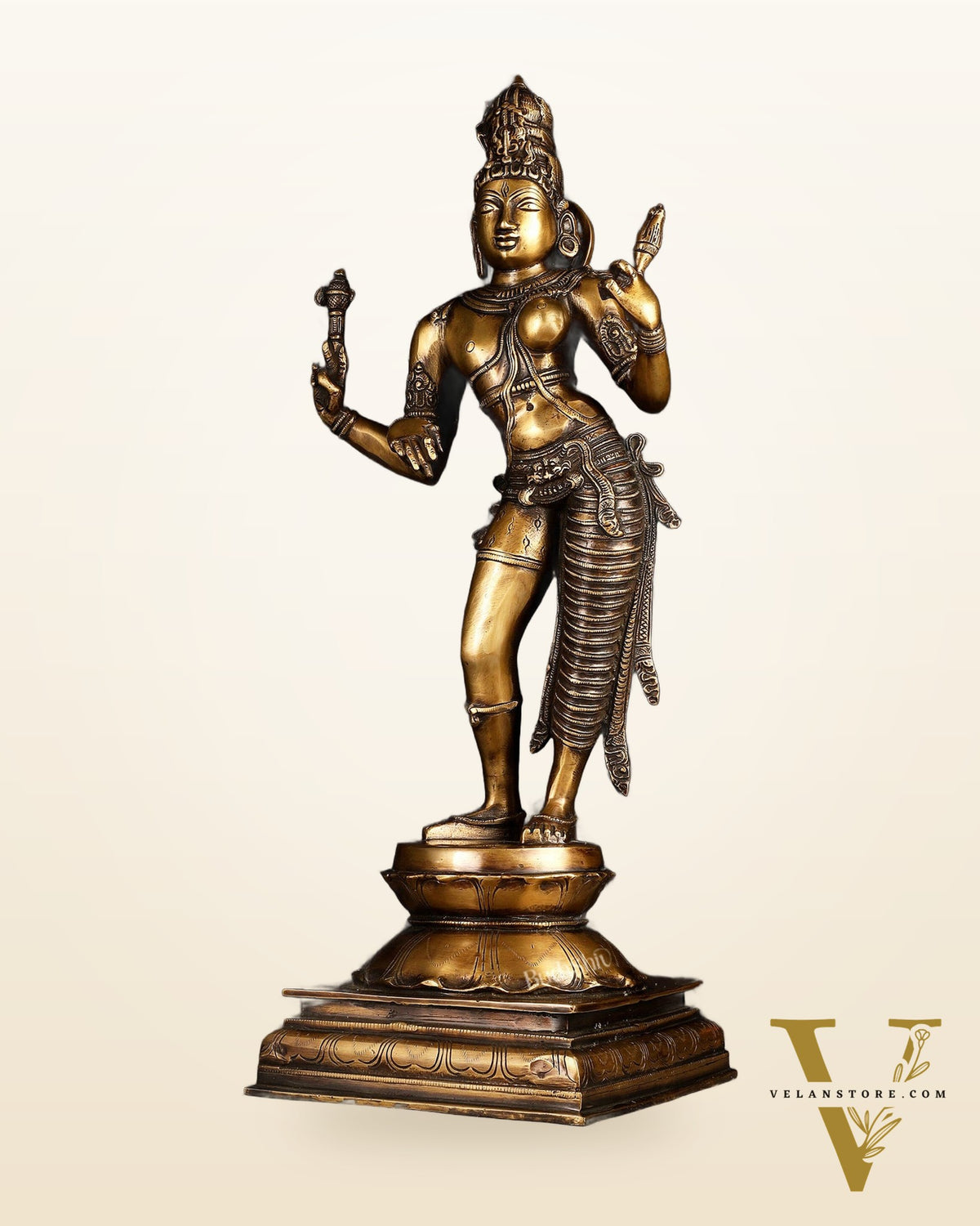 Brass Ardhanarishwara statue 23"