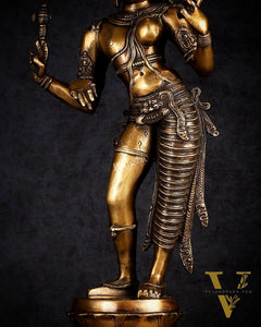 Brass Ardhanarishwara statue 23"
