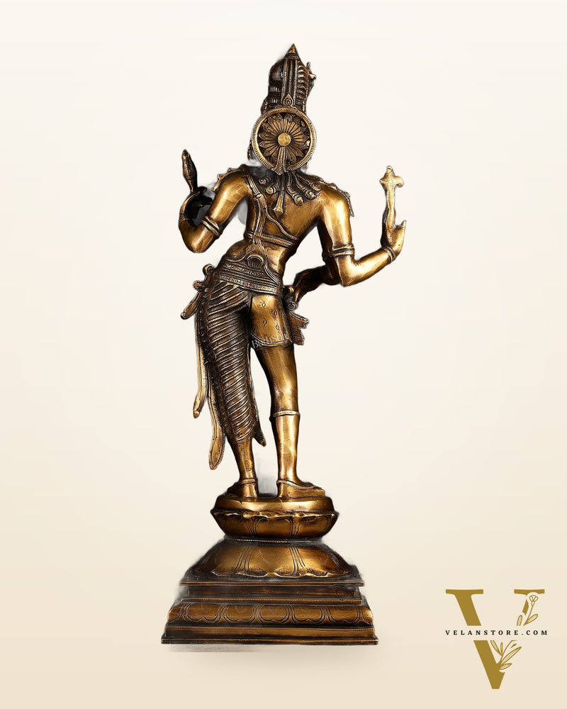 Brass Ardhanarishwara statue 23"