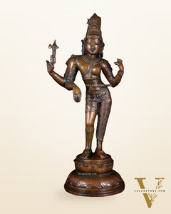 Brass Ardhanarishwara Statue – 27” chola bronze tone