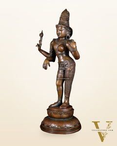 Brass Ardhanarishwara Statue – 27” chola bronze tone