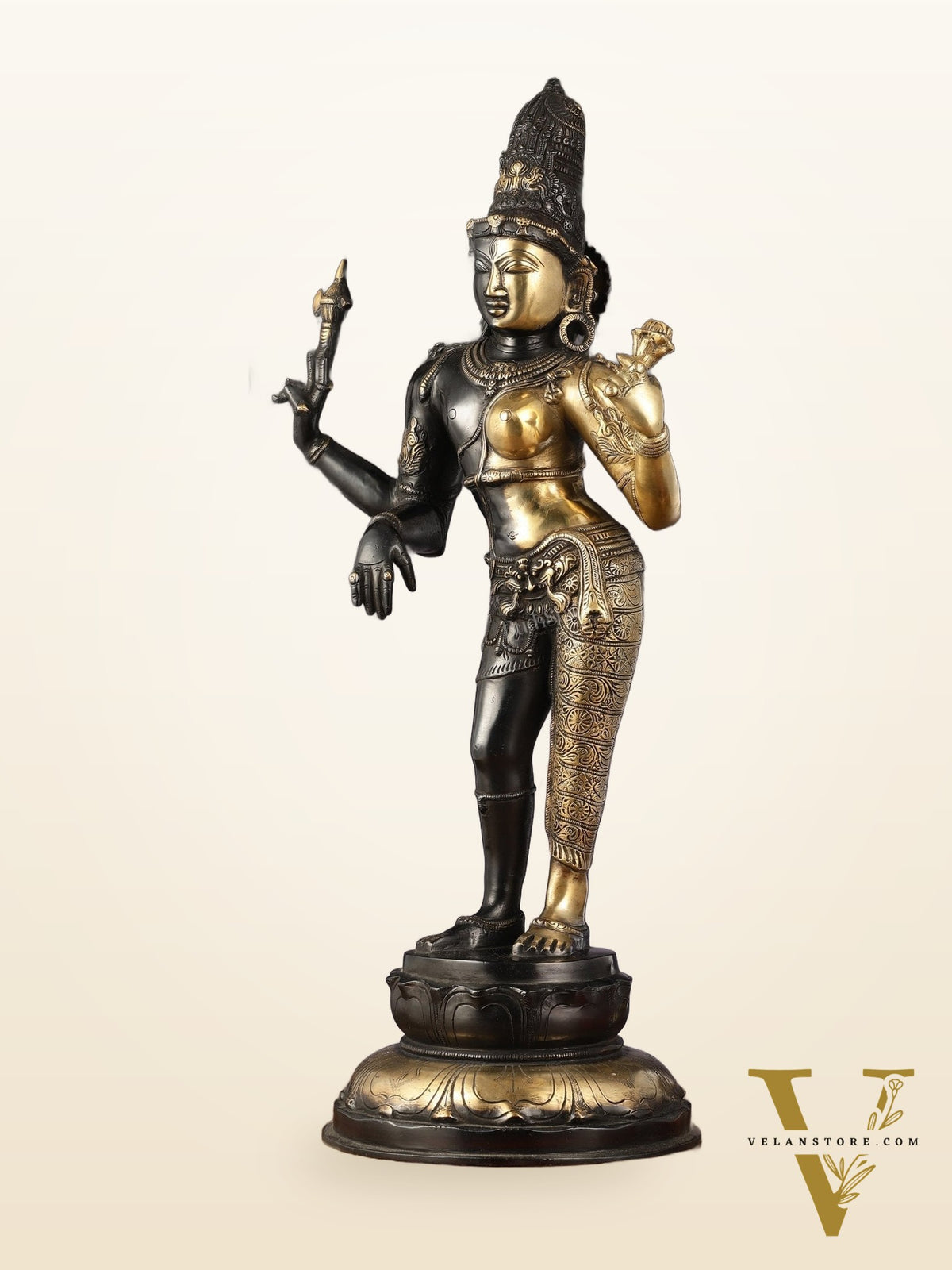 Brass Ardhanarishwara Statue - 27"