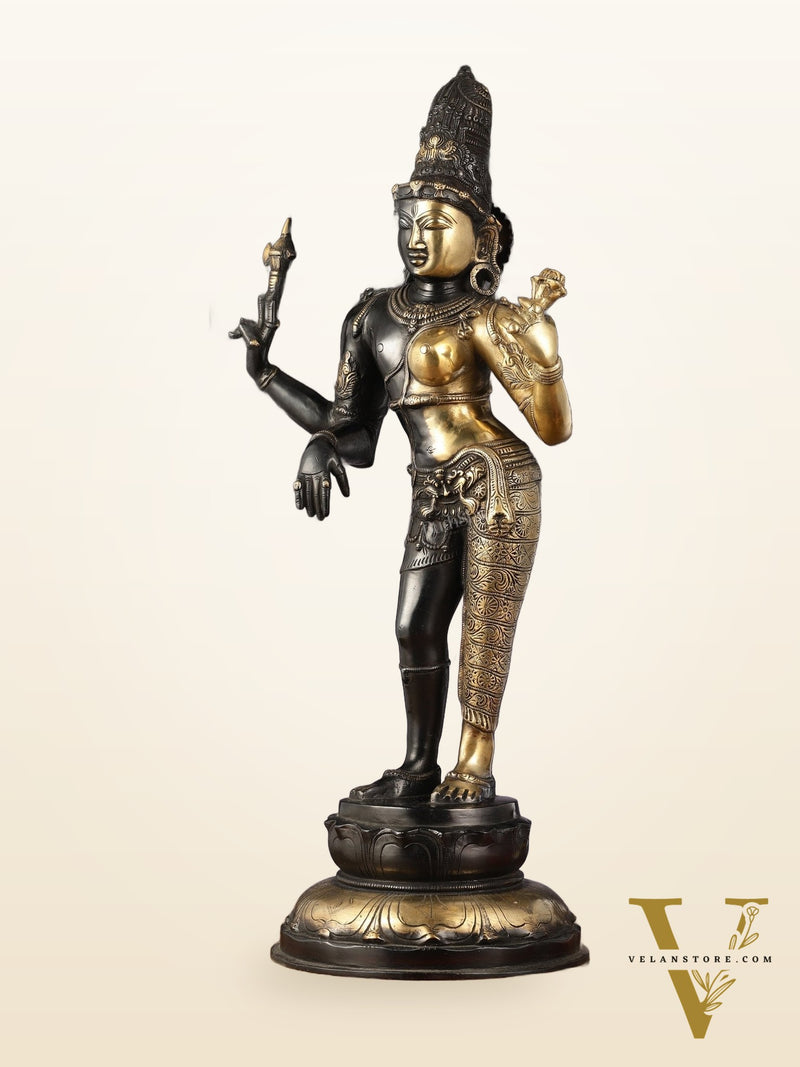 Brass Ardhanarishwara Statue - 27"