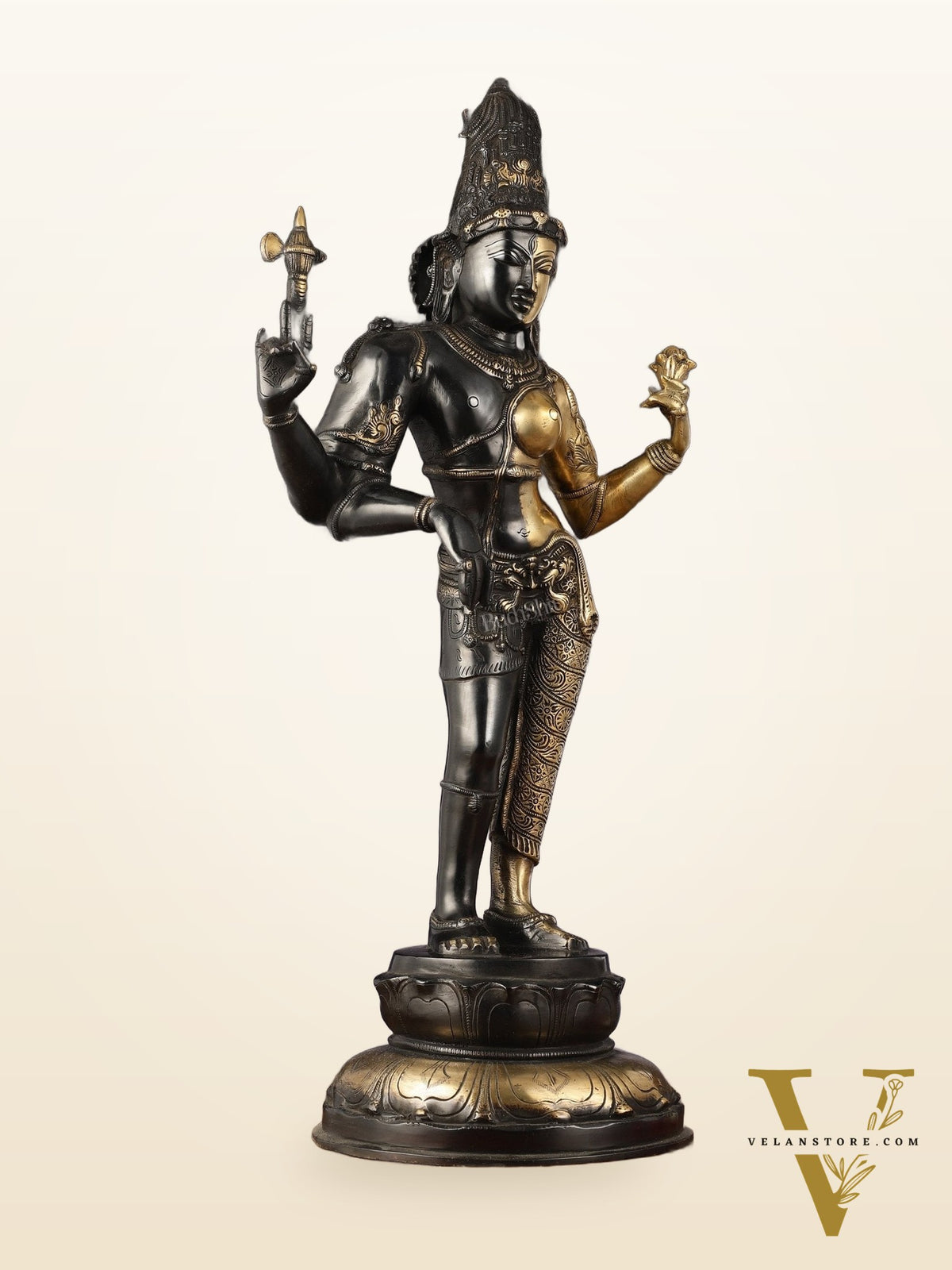 Brass Ardhanarishwara Statue - 27"