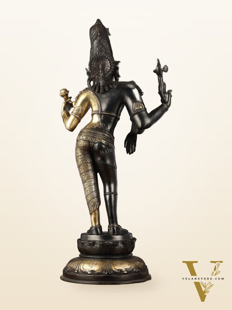 Brass Ardhanarishwara Statue - 27"