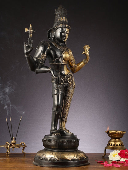 Brass Ardhanarishwara Statue - 27"