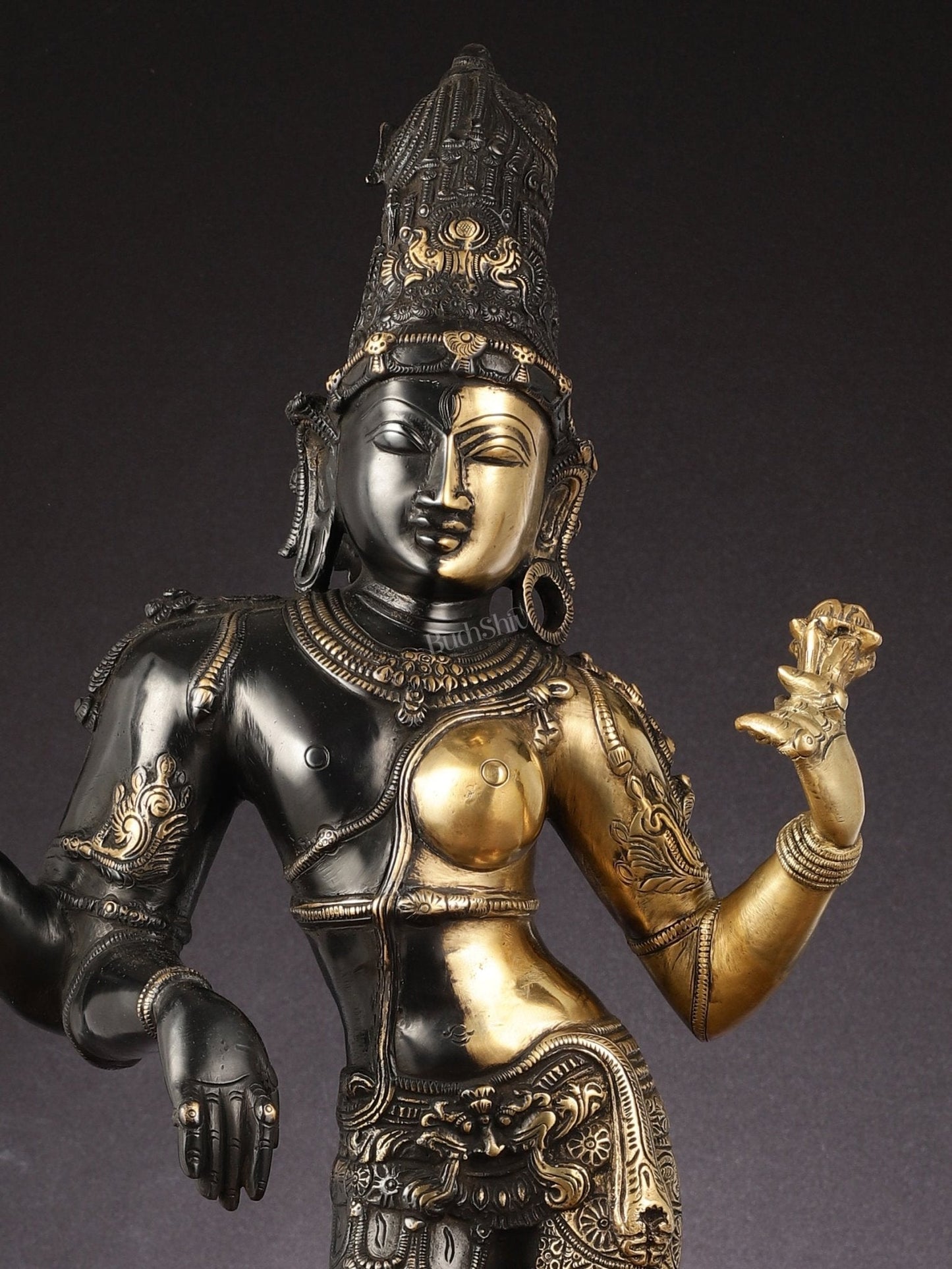 Brass Ardhanarishwara Statue - 27"
