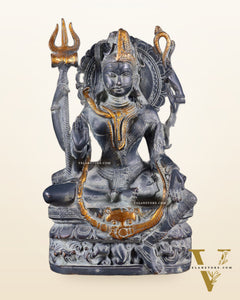 Brass Ardhanarishwara Statue 9.5 inch Sand finish