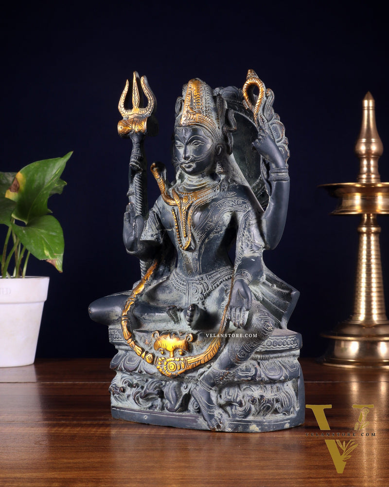 Brass Ardhanarishwara Statue 9.5 inch Sand finish