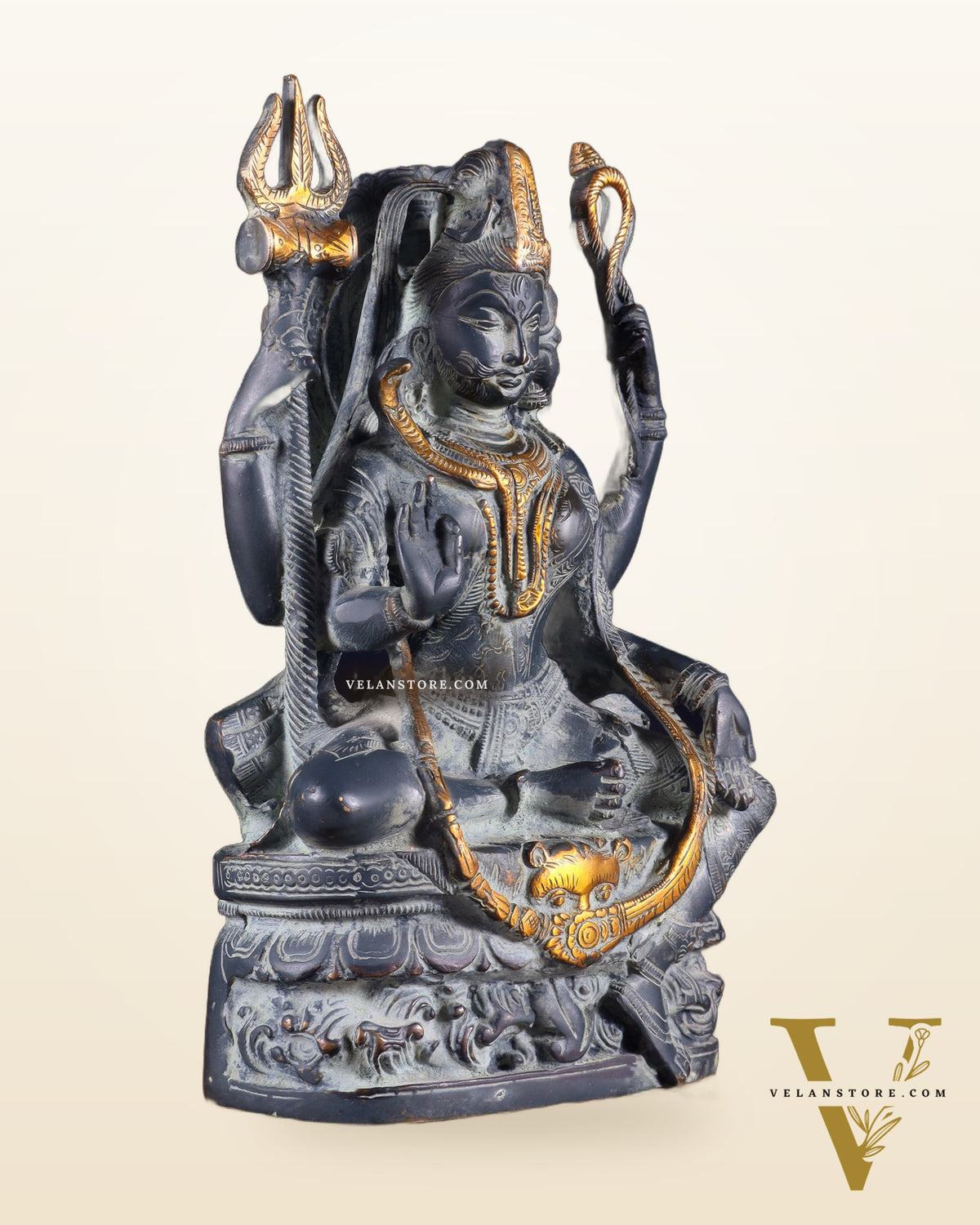 Brass Ardhanarishwara Statue 9.5 inch Sand finish