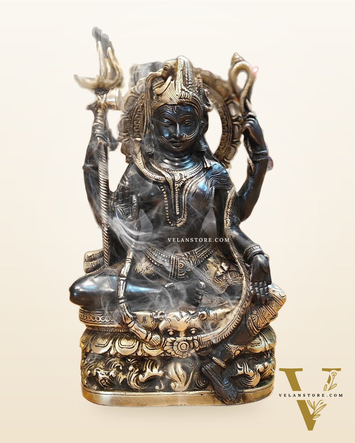 Brass Ardhanarishwara Statue - Lord Shiva and Goddess Parvati Sculpture - 9.5 inch