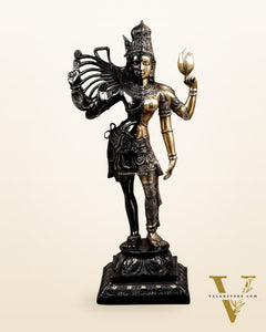 Brass Ardhanarishwara Statue – Shiv and Parvati as One 40"