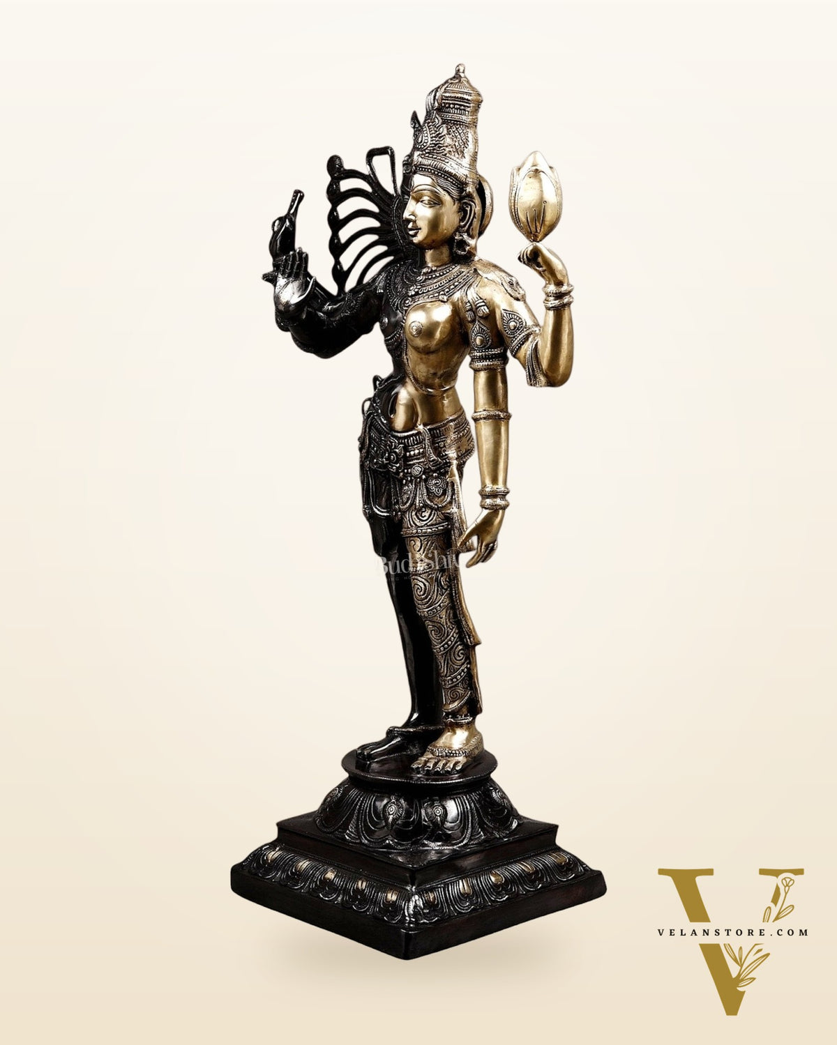 Brass Ardhanarishwara Statue – Shiv and Parvati as One 40"