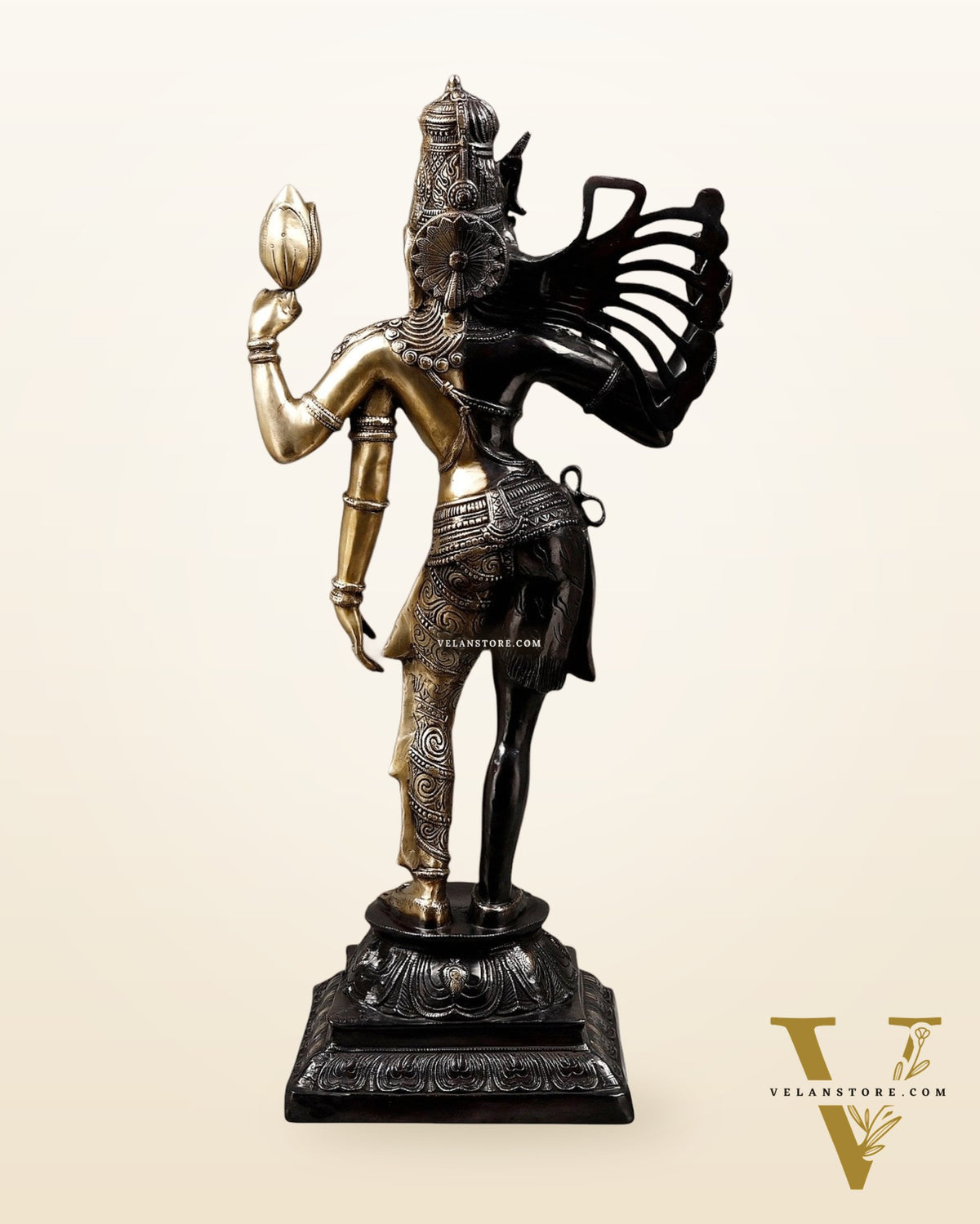 Brass Ardhanarishwara Statue – Shiv and Parvati as One 40"