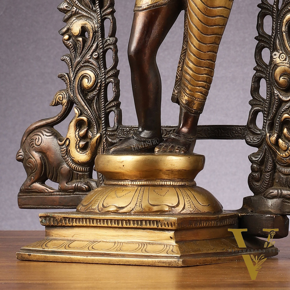 Brass Ardhanarishwara Statue with Prabhavali | Half Shiva Half Parvati | 18"