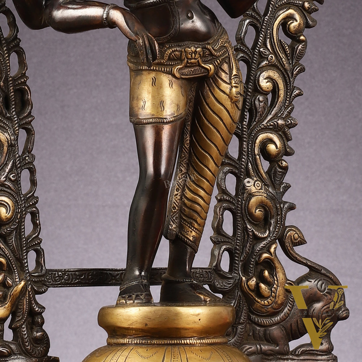 Brass Ardhanarishwara Statue with Prabhavali | Half Shiva Half Parvati | 18"