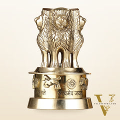 Brass Ashoka Lion Stambh Momento 6"